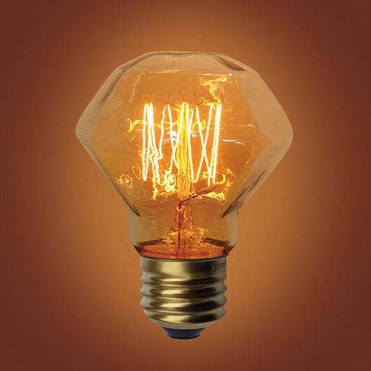 E26 Base Diamond Squirrel Cage Filament Vintage Edison Bulbs, 60 Watt, 3 5/8-inch Long